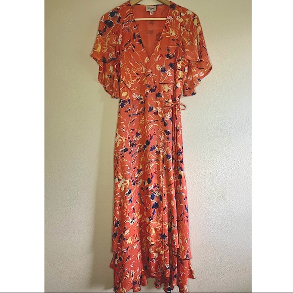 Haute Hippie Tribe Coral Wrap Maxi Dress - Picture 4 of 7